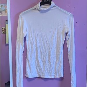 White fitted long sleeve top